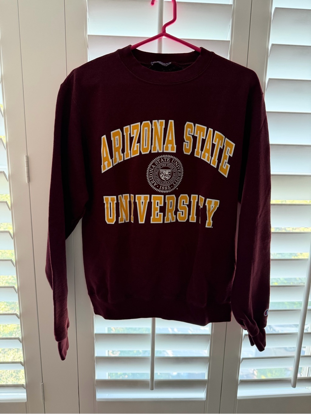 Champion Maroon Arizona State University Crewneck with Gold Lettering